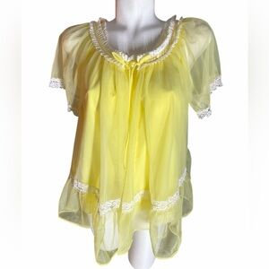 Vintage Tosca Of California Pergnoir Yellow BabyDoll Set